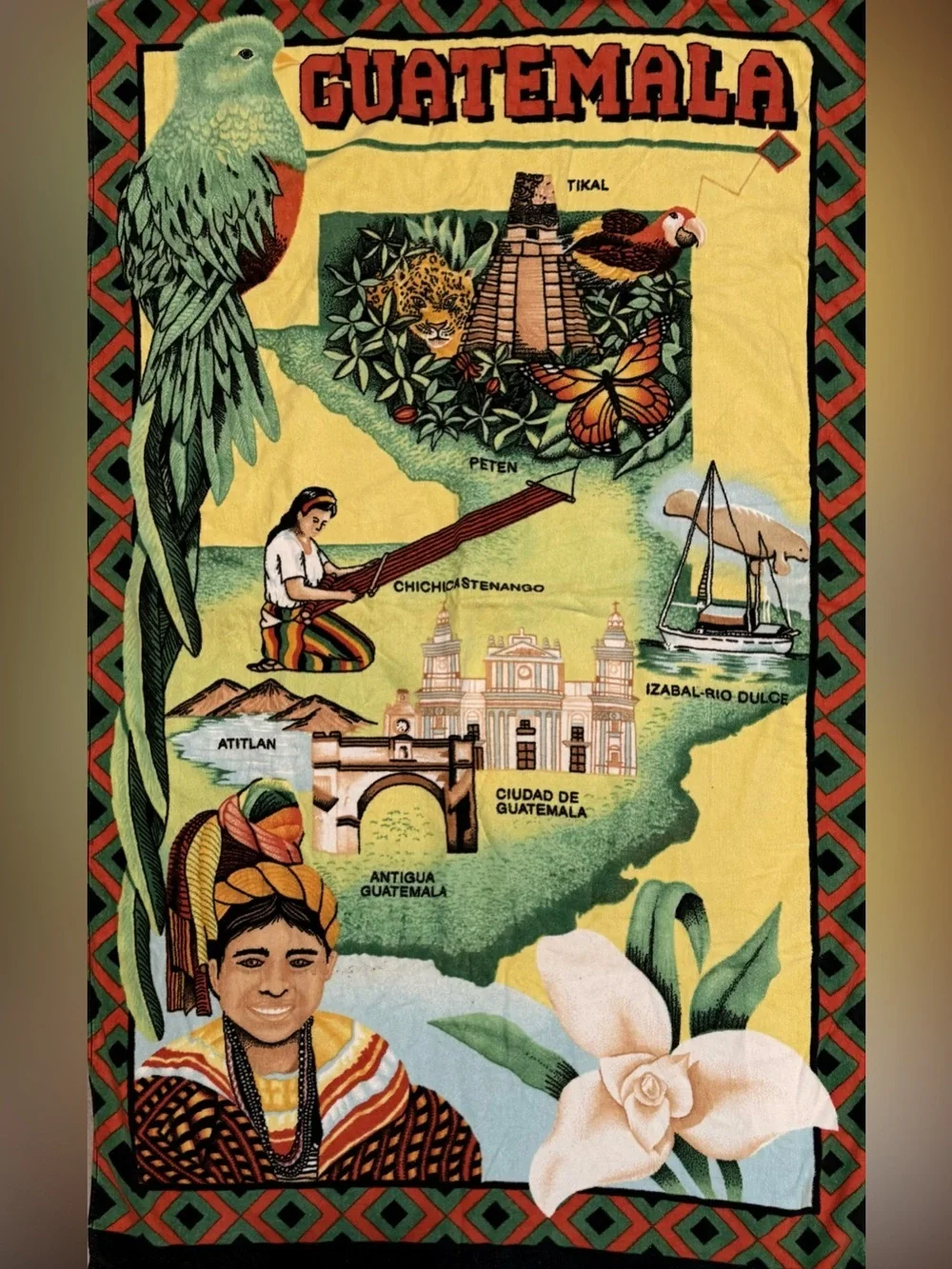 Two vintage beach towels- Florida and Guatemala.  Sewing project?